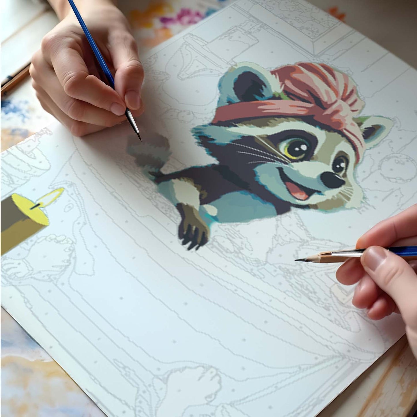 Paint by Numbers Kit 40x50 cm – Raccoon Design