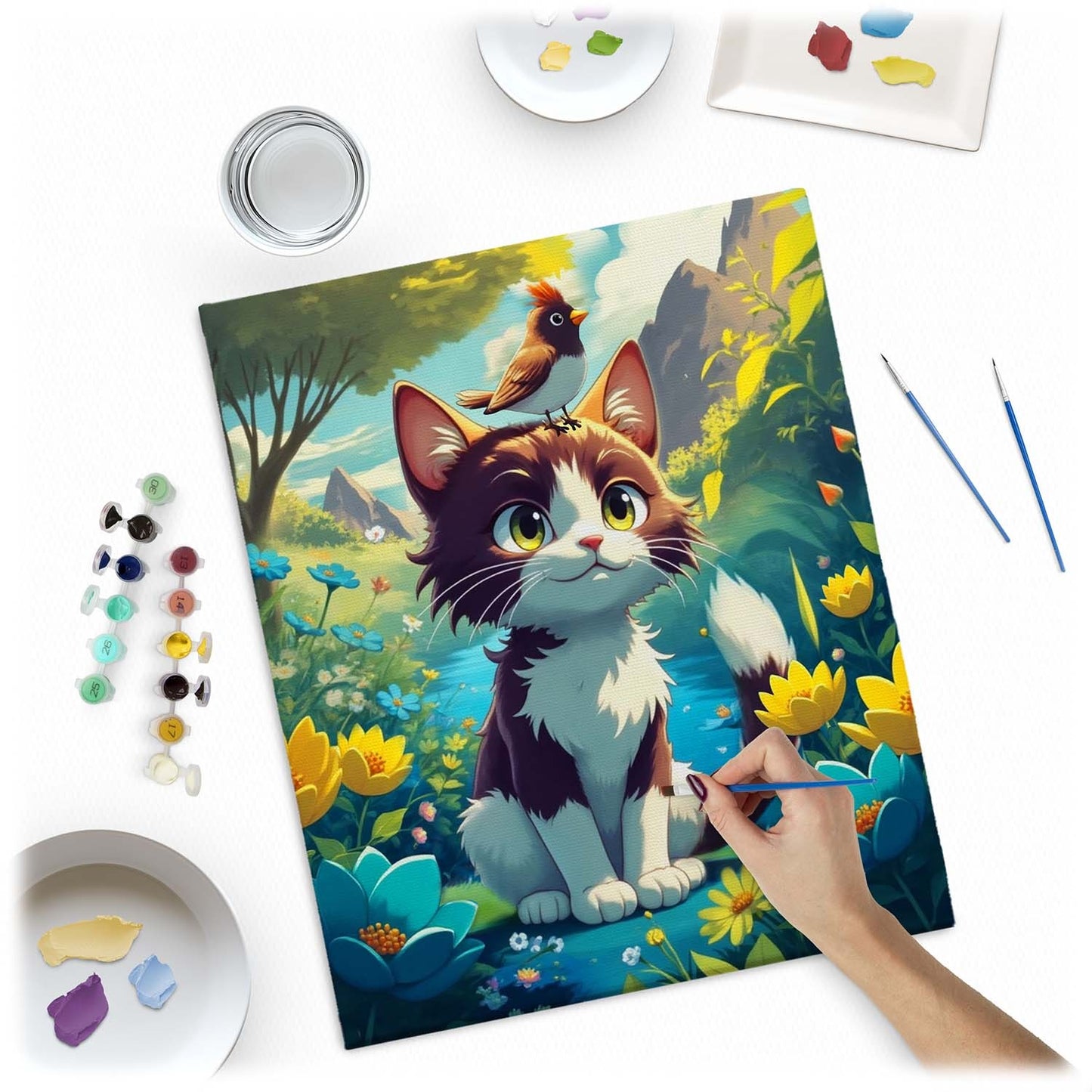 Paint by Numbers Kit – Cat Design, 40x50 cm Canvas