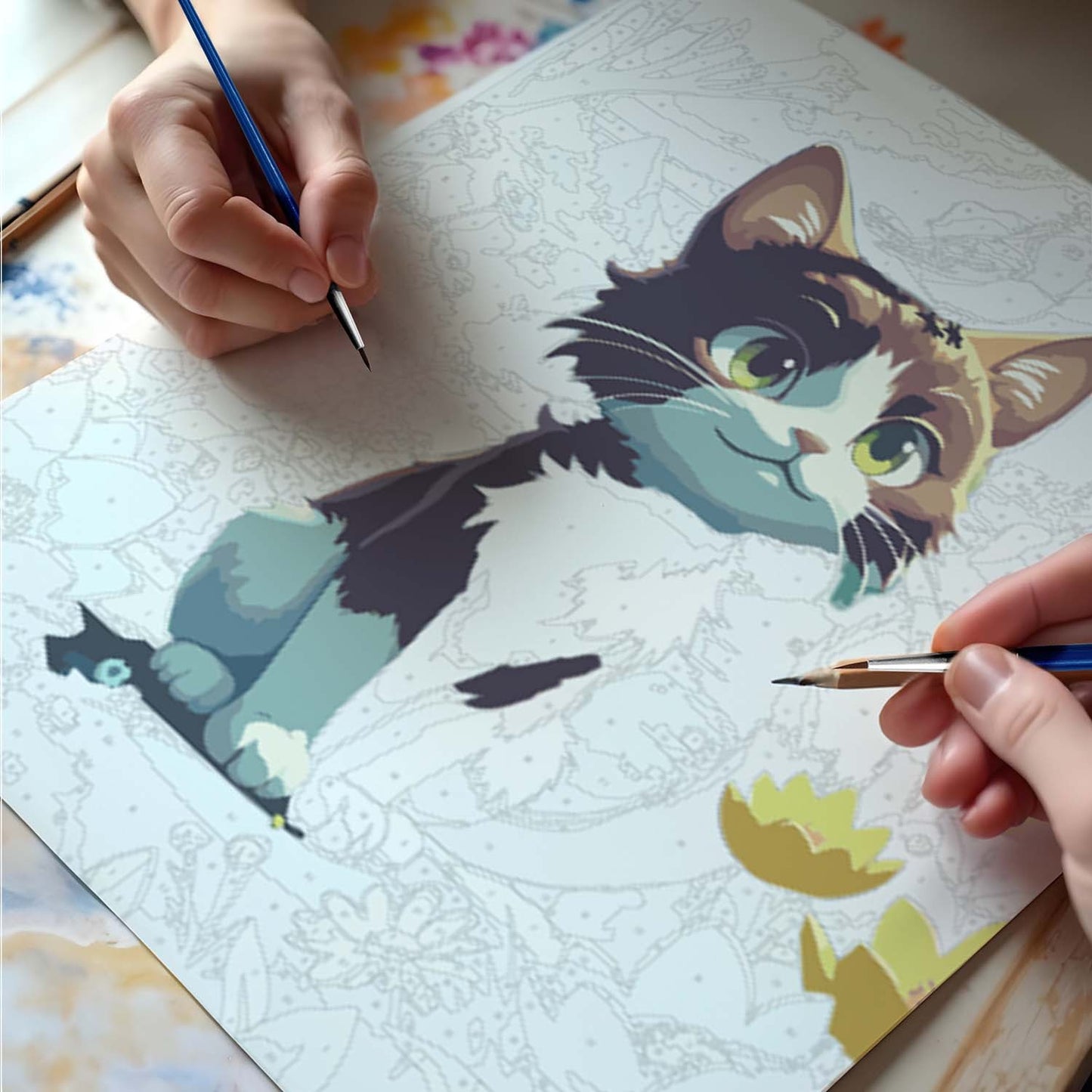 Paint by Numbers Kit – Cat Design, 40x50 cm Canvas