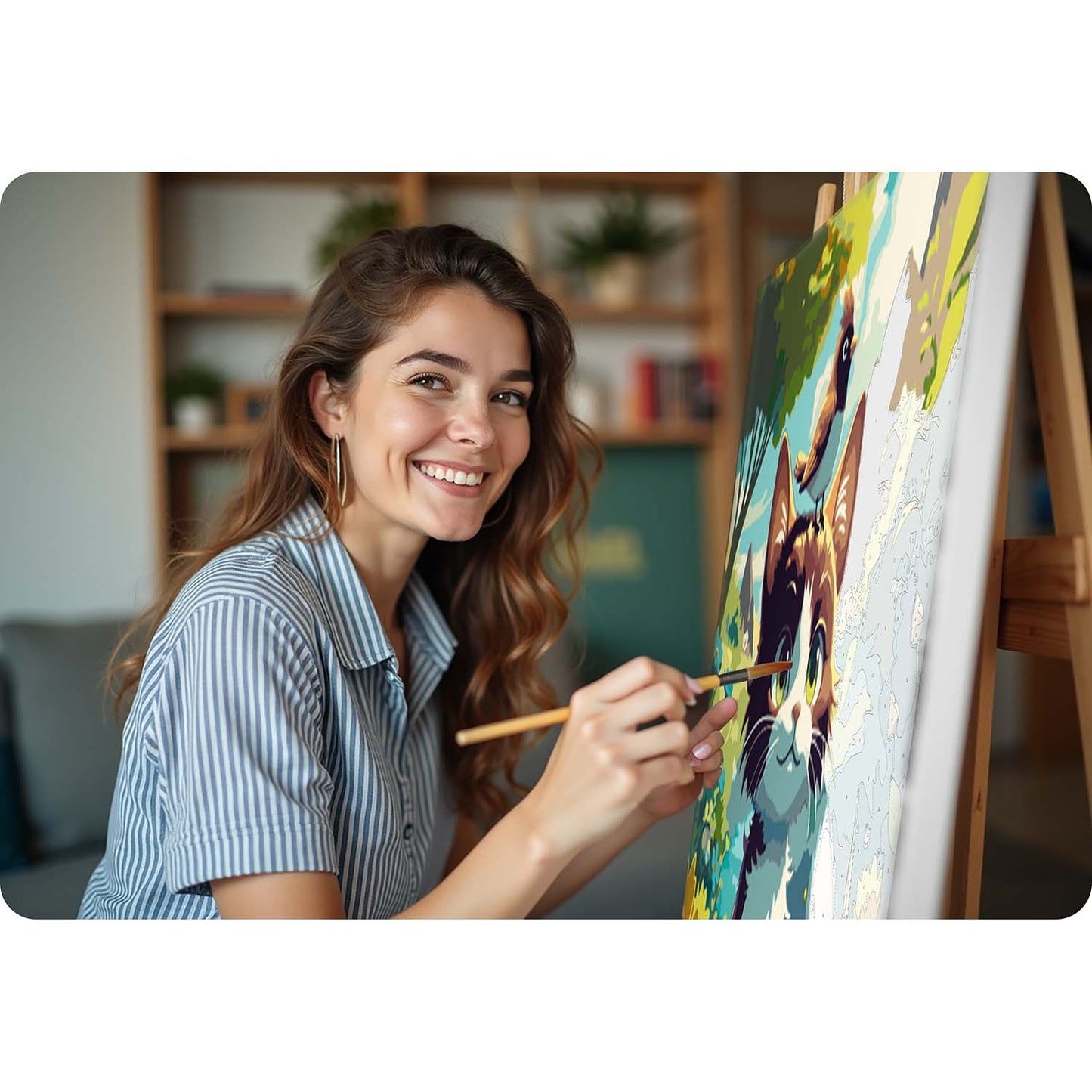 Paint by Numbers Kit – Cat Design, 40x50 cm Canvas