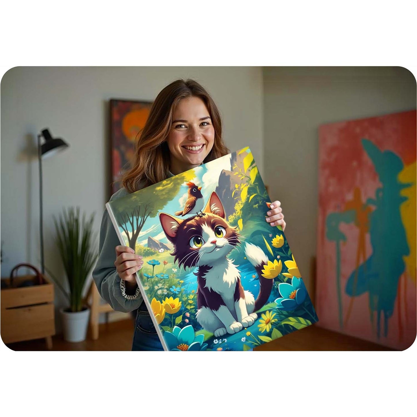 Paint by Numbers Kit – Cat Design, 40x50 cm Canvas