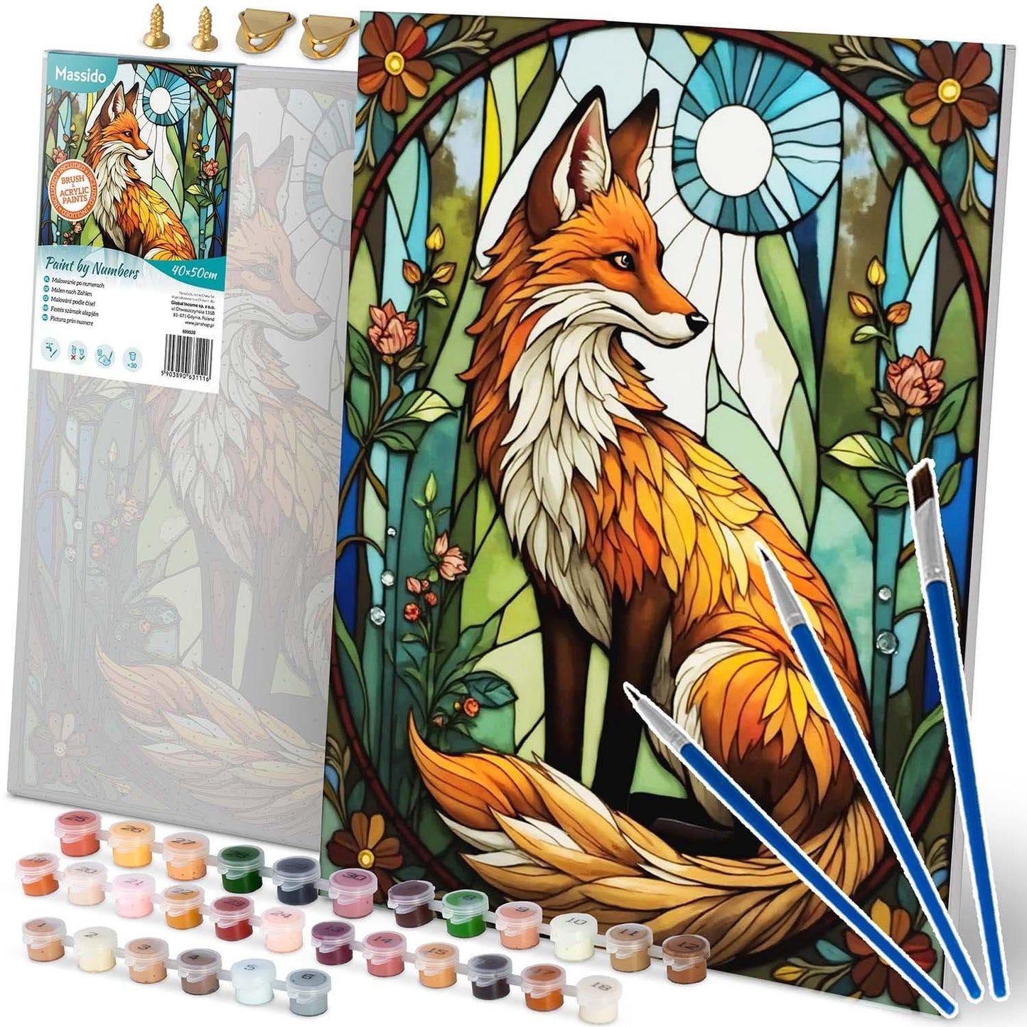Paint by Numbers Kit – Fox Design, 40x50 cm Canvas
