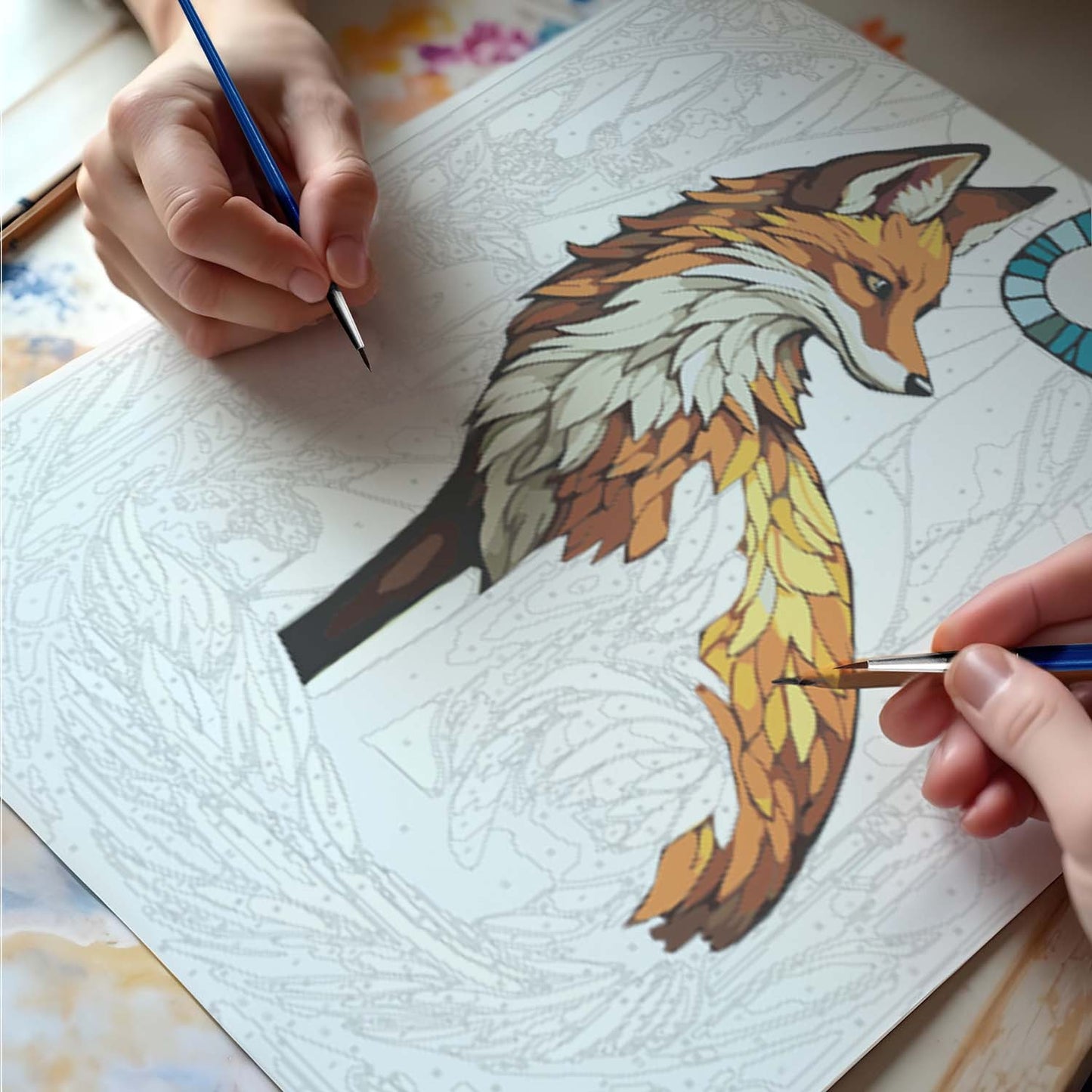 Paint by Numbers Kit – Fox Design, 40x50 cm Canvas