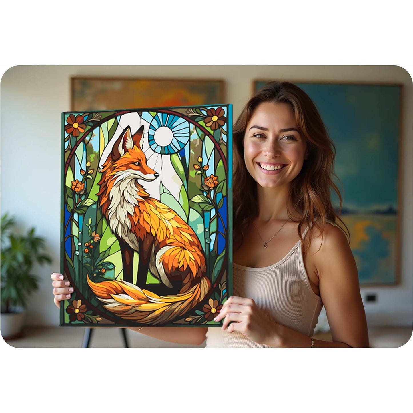 Paint by Numbers Kit – Fox Design, 40x50 cm Canvas