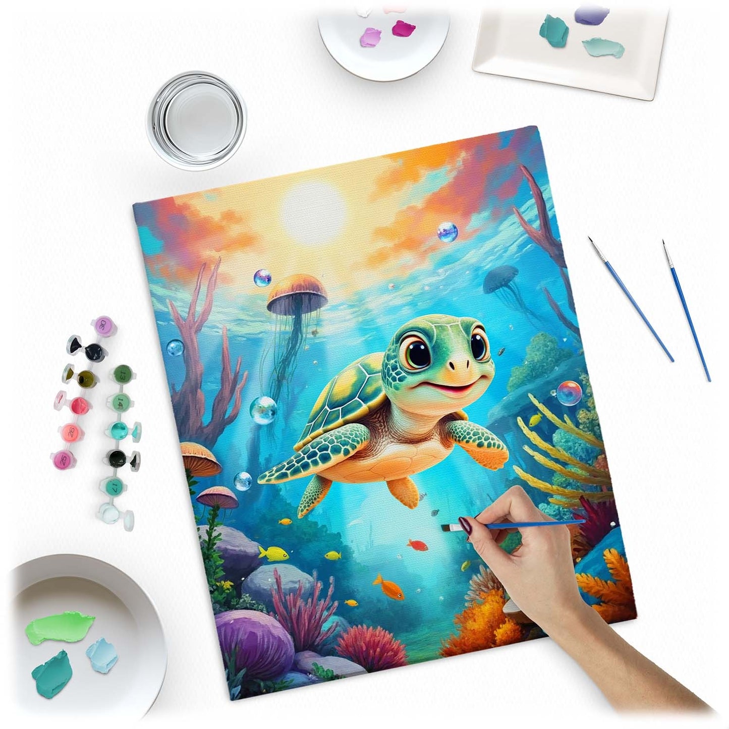 Paint by Numbers Kit – Turtle Design, 40x50 cm Canvas