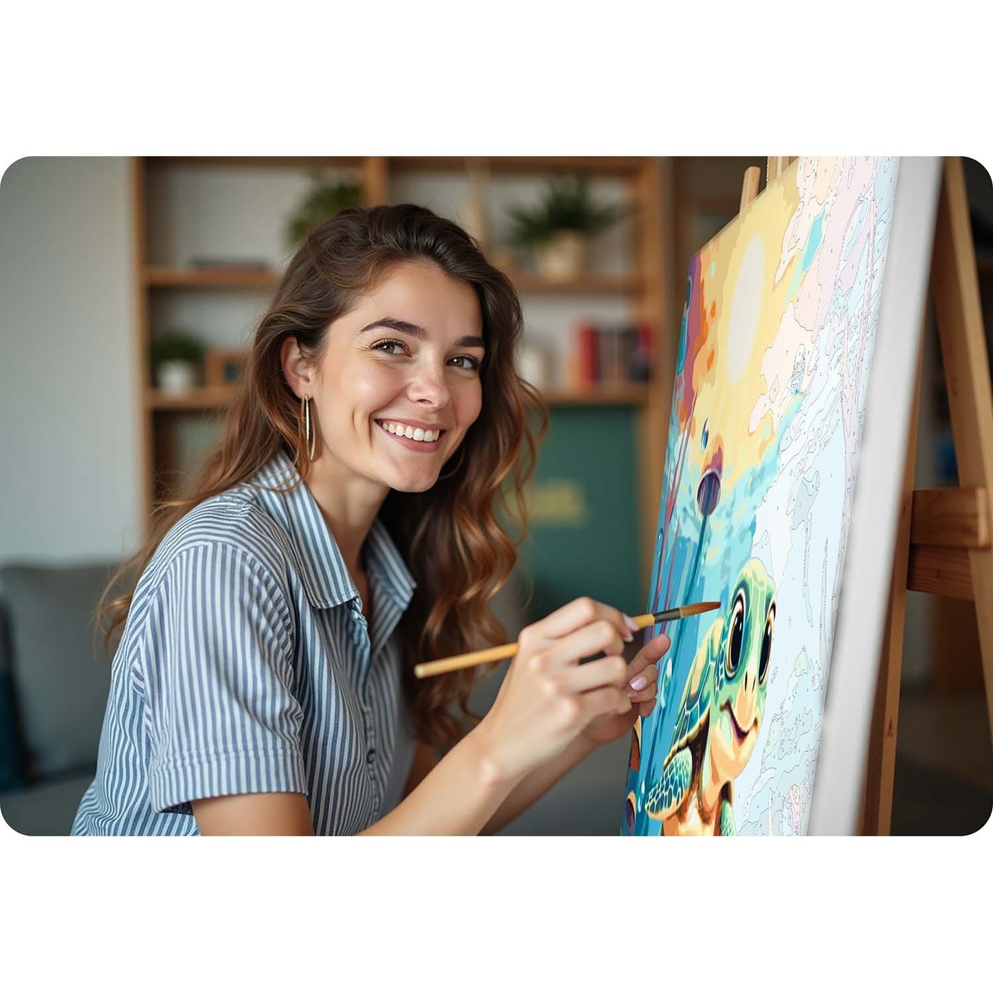 Paint by Numbers Kit – Turtle Design, 40x50 cm Canvas