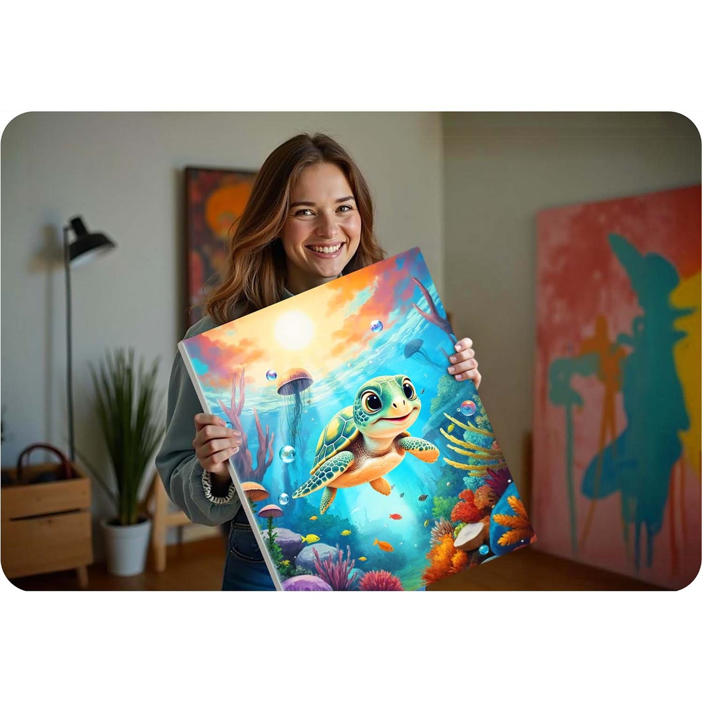 Paint by Numbers Kit – Turtle Design, 40x50 cm Canvas