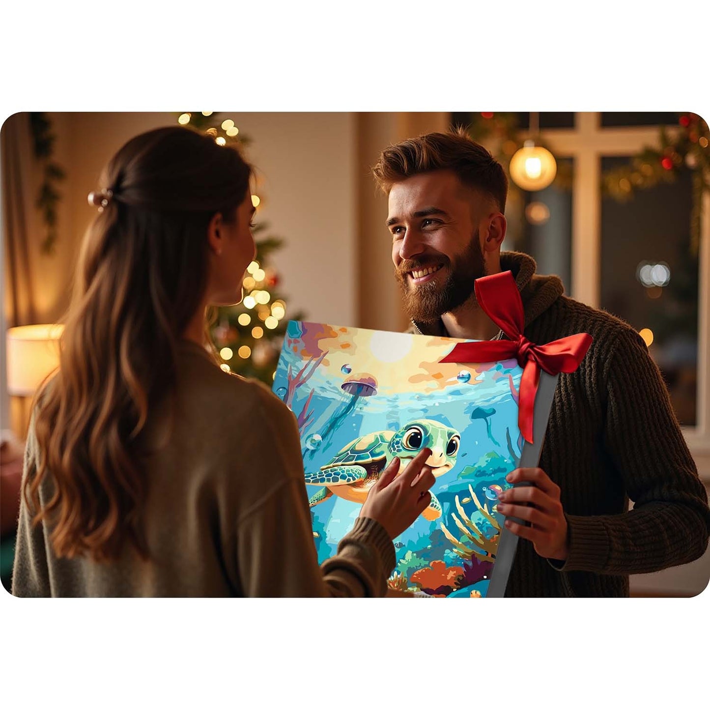 Paint by Numbers Kit – Turtle Design, 40x50 cm Canvas