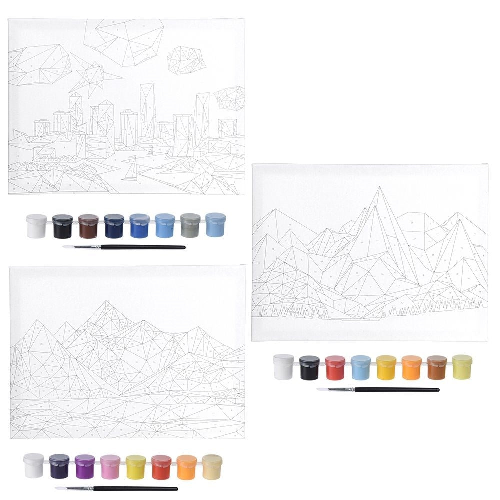 Paint by number set: Canvas 30x40 cm, 8 acrylic colours, brush