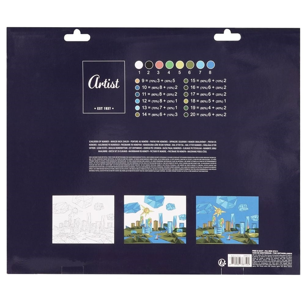 Paint by number set: Canvas 30x40 cm, 8 acrylic colours, brush