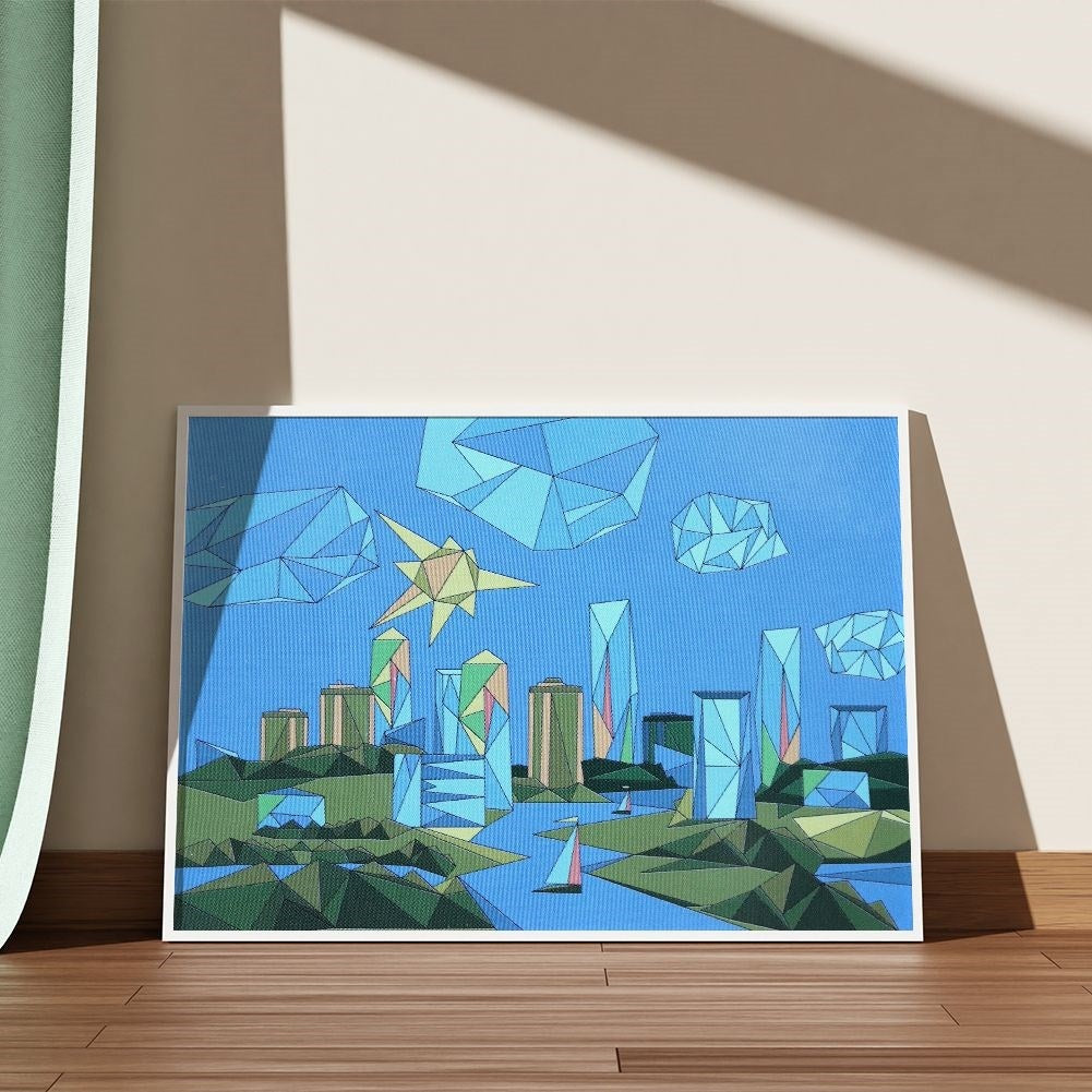 Paint by number set: Canvas 30x40 cm, 8 acrylic colours, brush