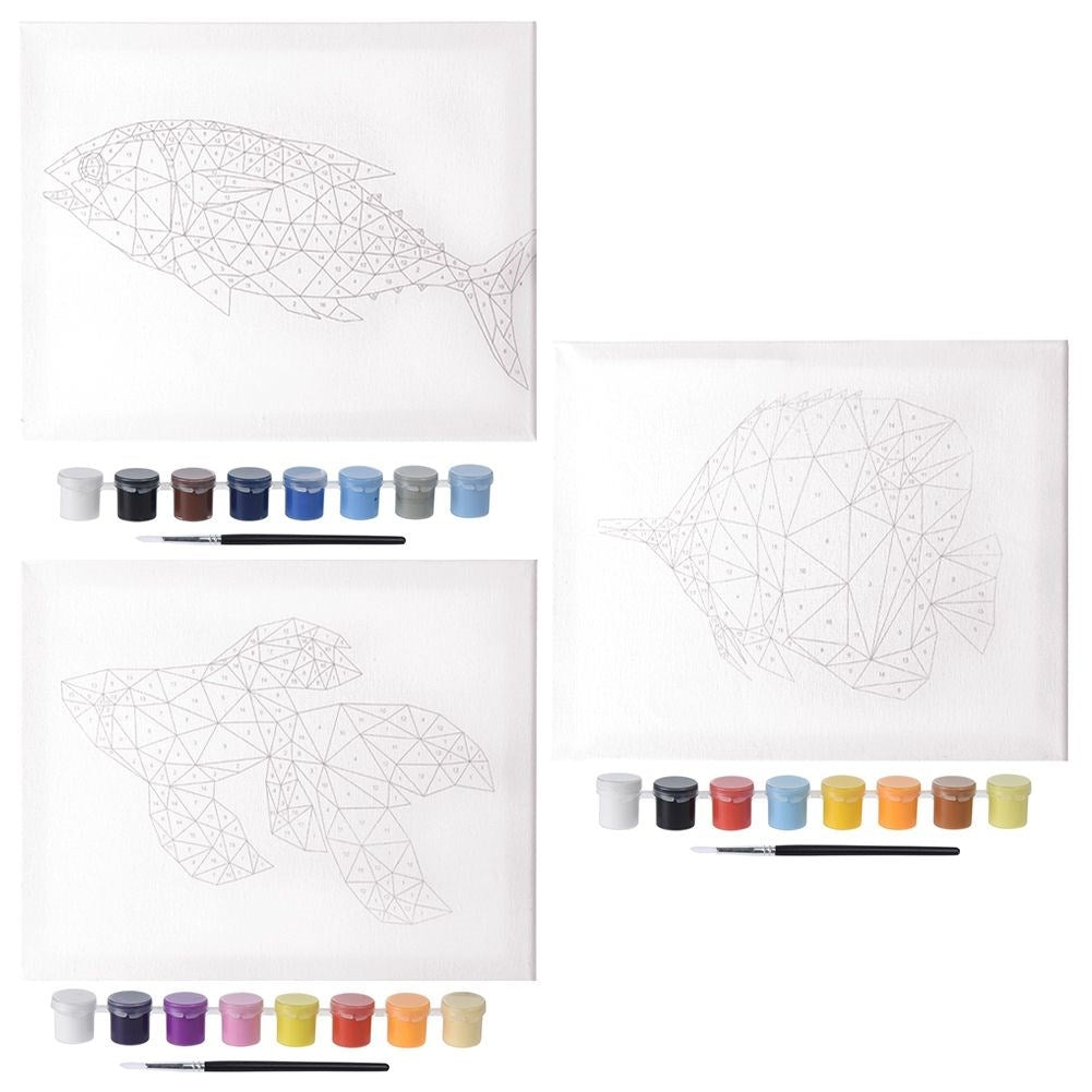 Paint by number set: Canvas, 8 colors, brush