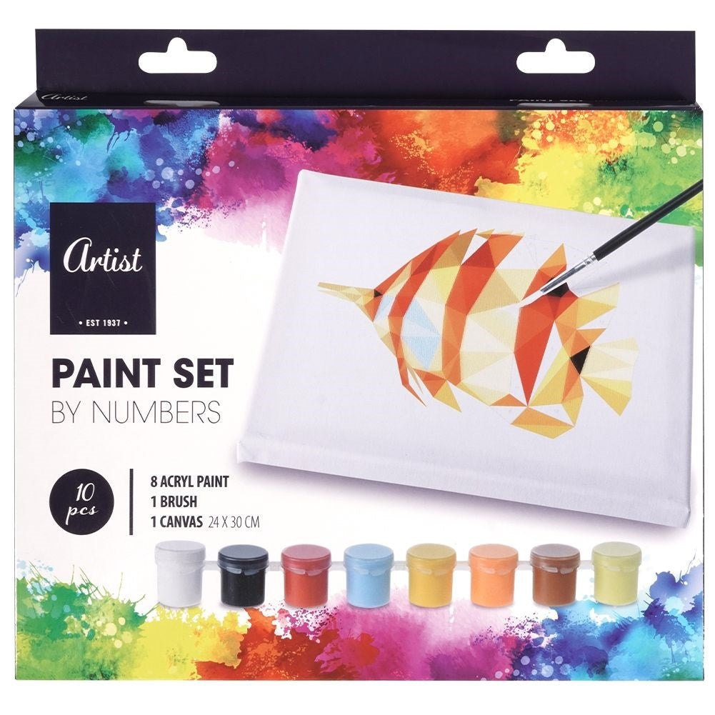 Paint by number set: Canvas, 8 colors, brush