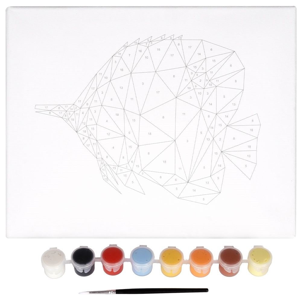 Paint by number set: Canvas, 8 colors, brush
