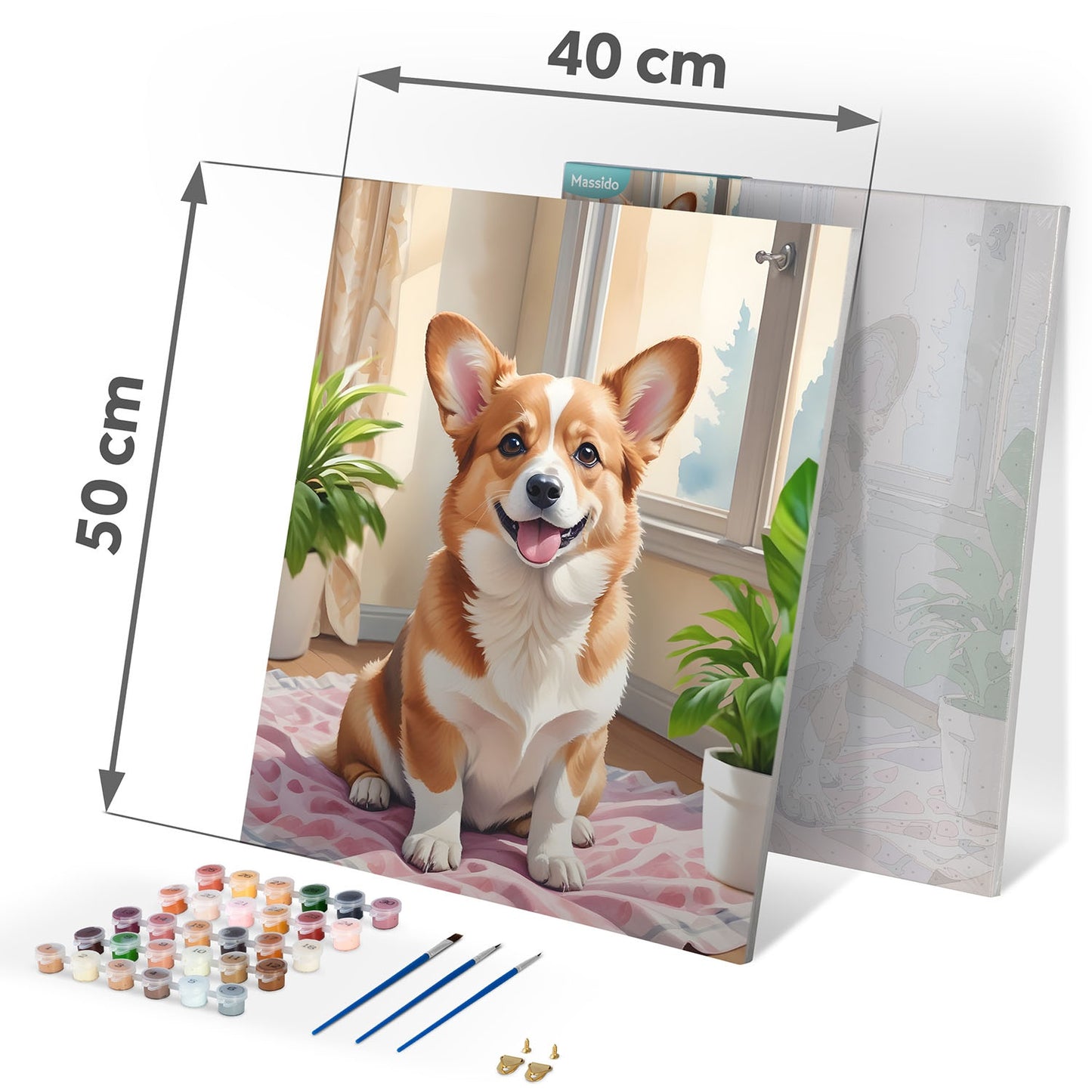 Painting by numbers 40x50 cm Massido Corgi dog