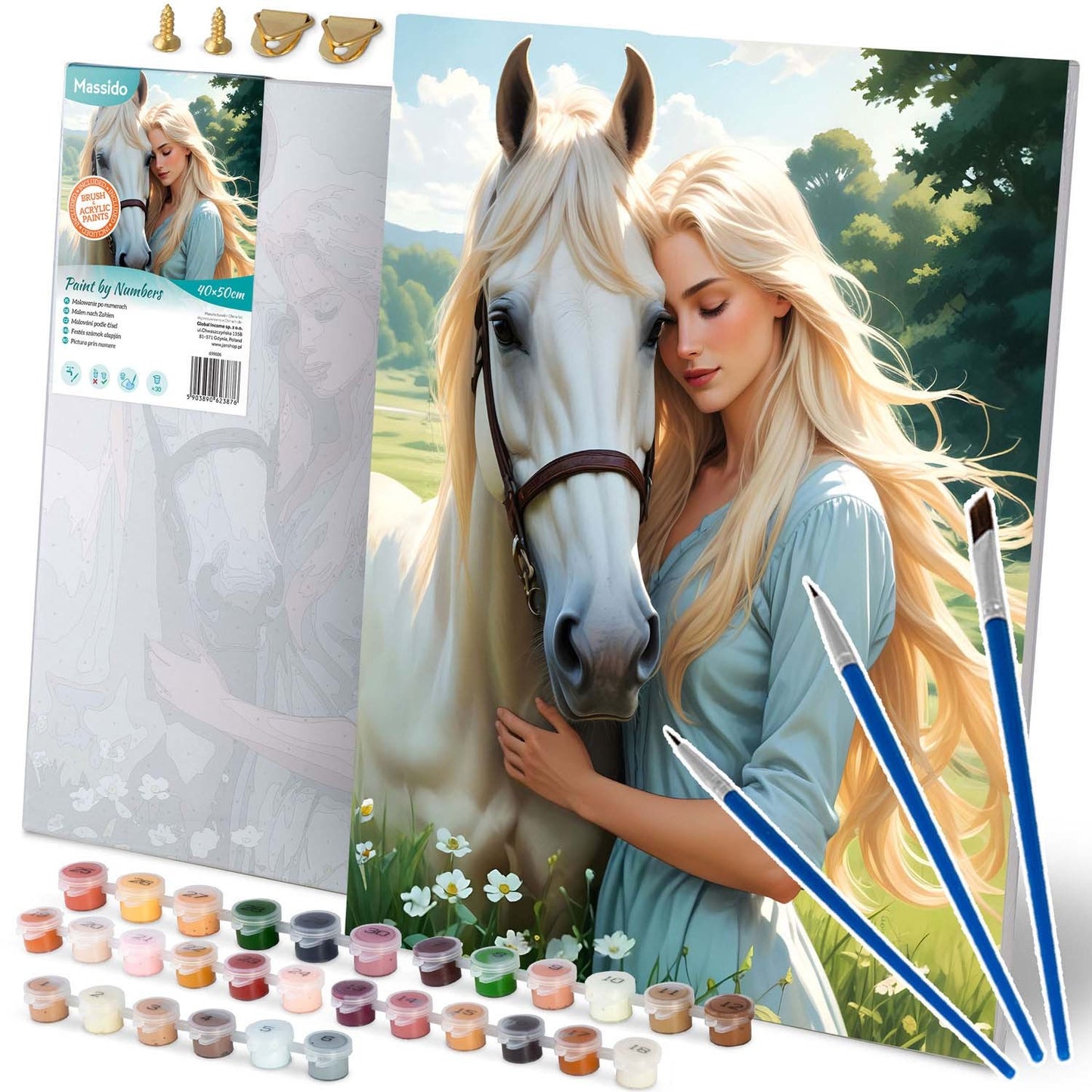 Painting by numbers 40x50 cm Massido Portrait of a woman with a horse