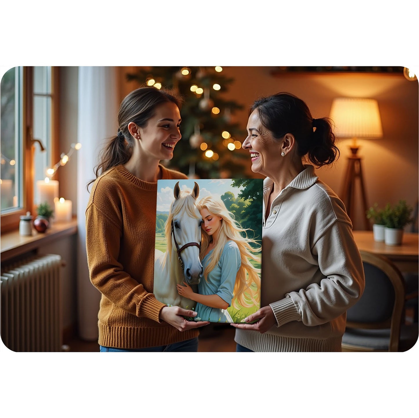 Painting by numbers 40x50 cm Massido Portrait of a woman with a horse