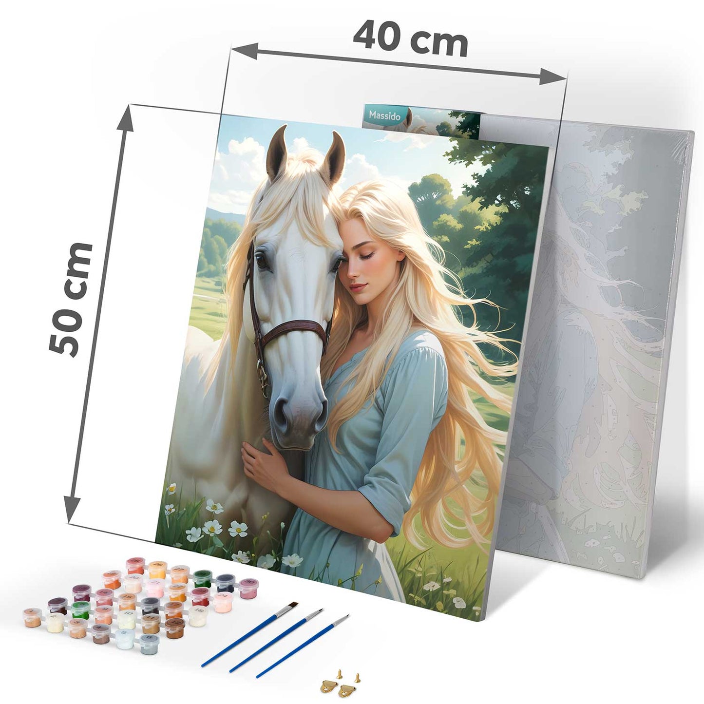 Painting by numbers 40x50 cm Massido Portrait of a woman with a horse