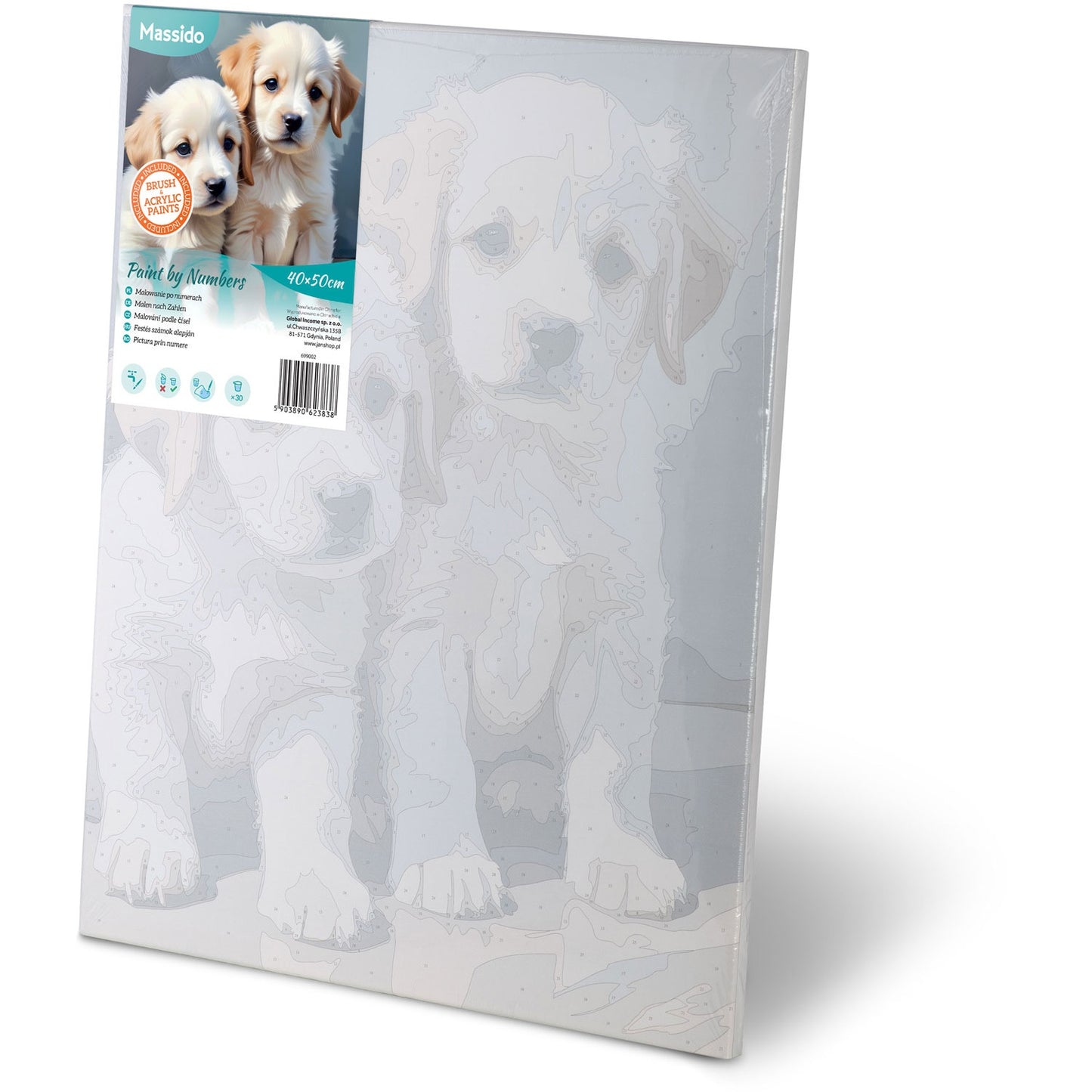 Painting by numbers 40x50 cm Massido Puppies