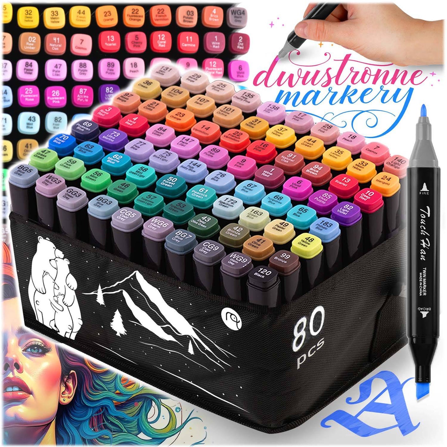 Painting mat 90 x 120 cm + 80 Ricokids alcohol markers