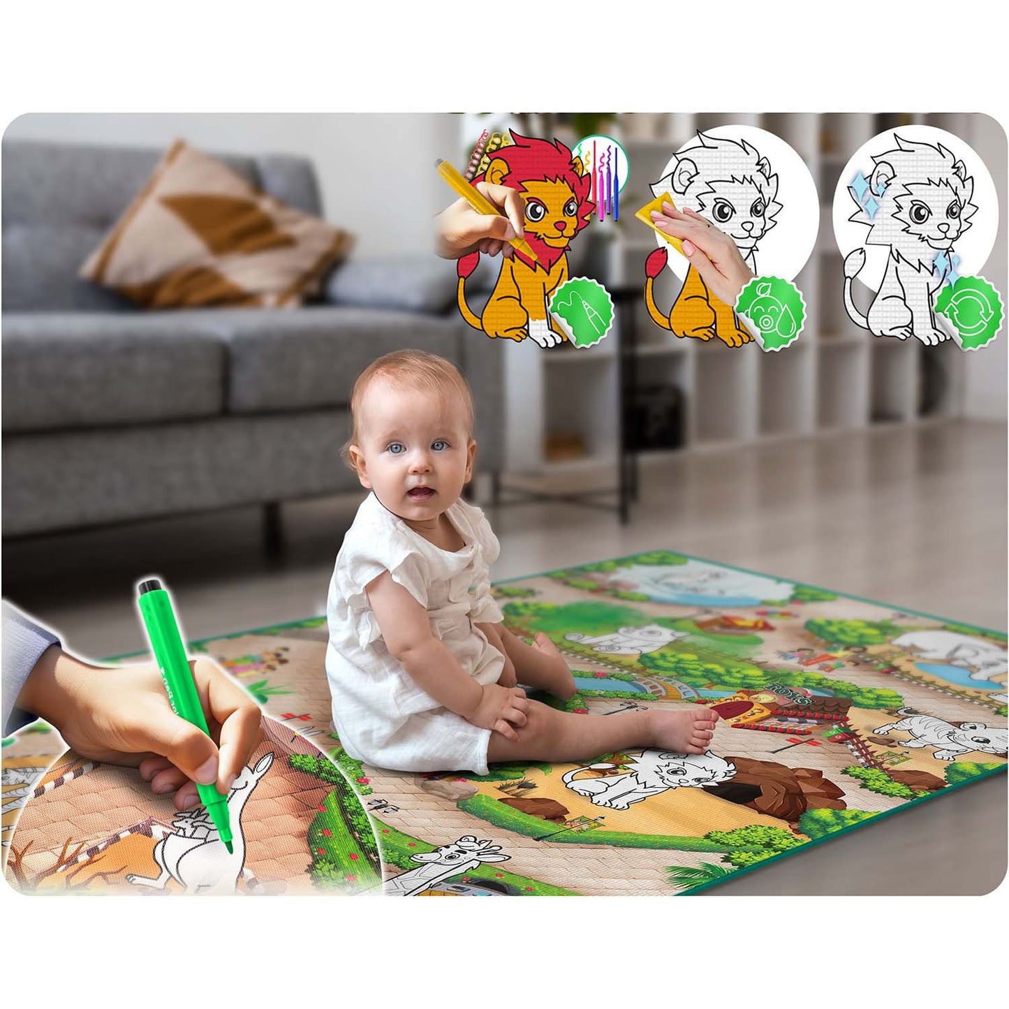 Painting mat 90 x 120 cm + 80 Ricokids alcohol markers