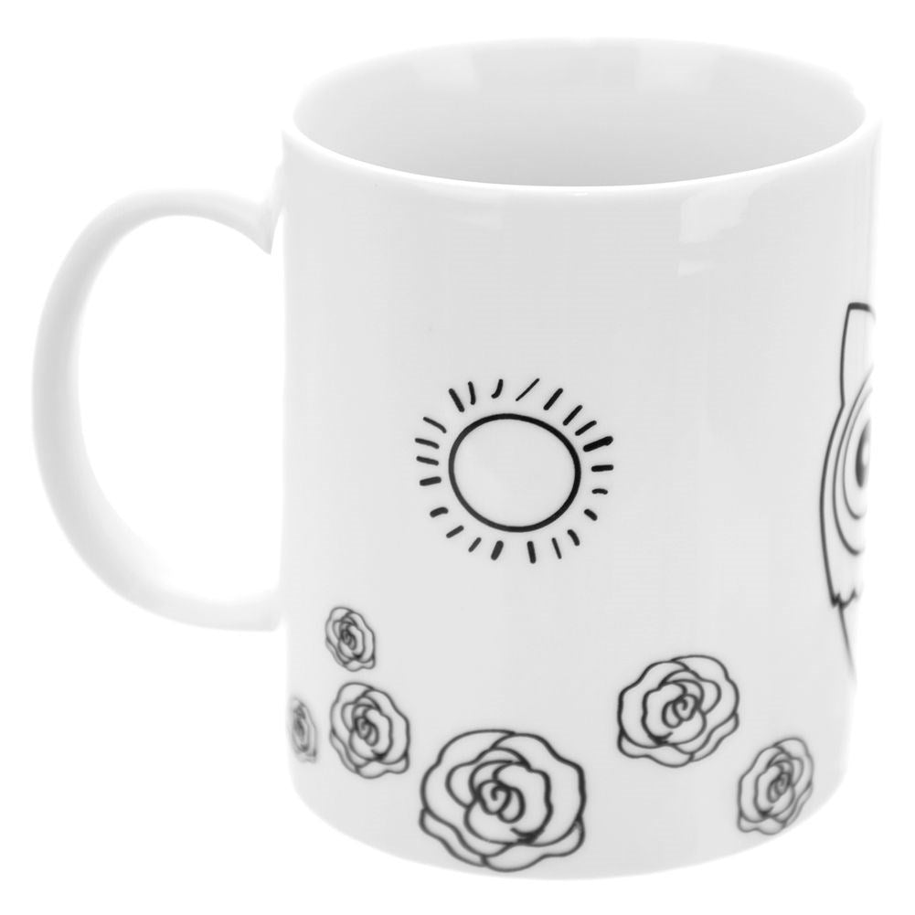 Paint your own porcelain mug with owls - set of paints
