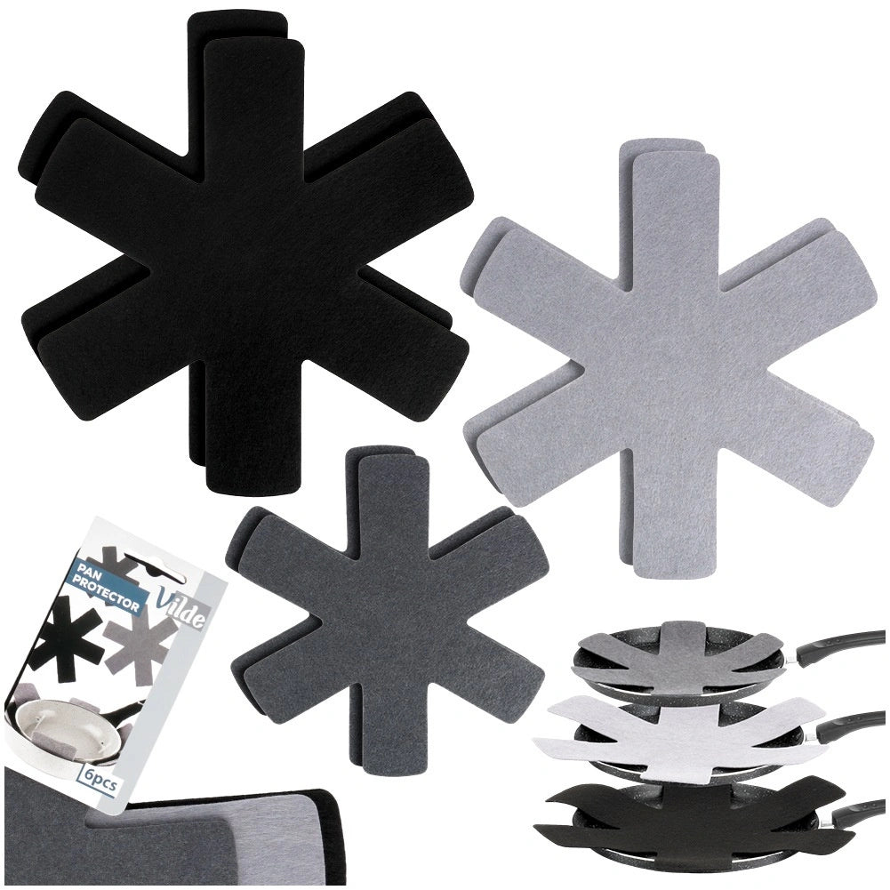 Pan Protector Set, Felt, 38/35/26 cm, 6 Pieces