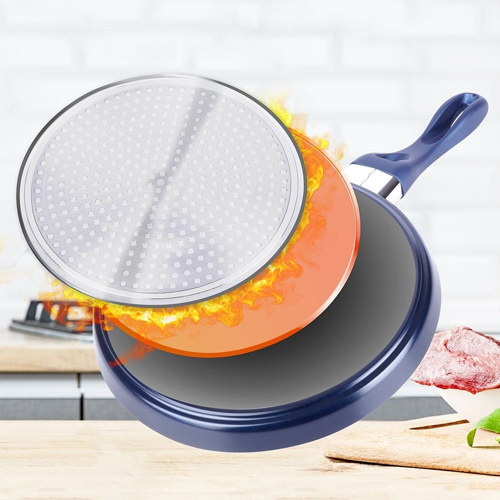 Pancake pan with ceramic coating and diamonds