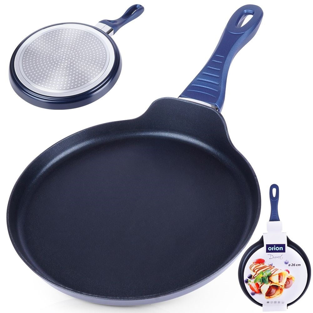 Pancake pan with ceramic coating and diamonds