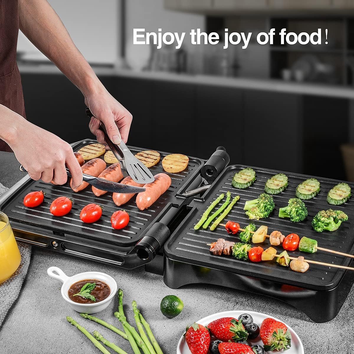 Panini Grill, 2000W, Non-Stick, 180 Open, 30x24 cm