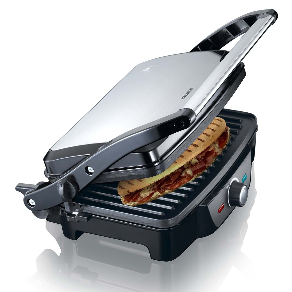 Panini / Table grill 1600W Black / Stainless Steel top housing