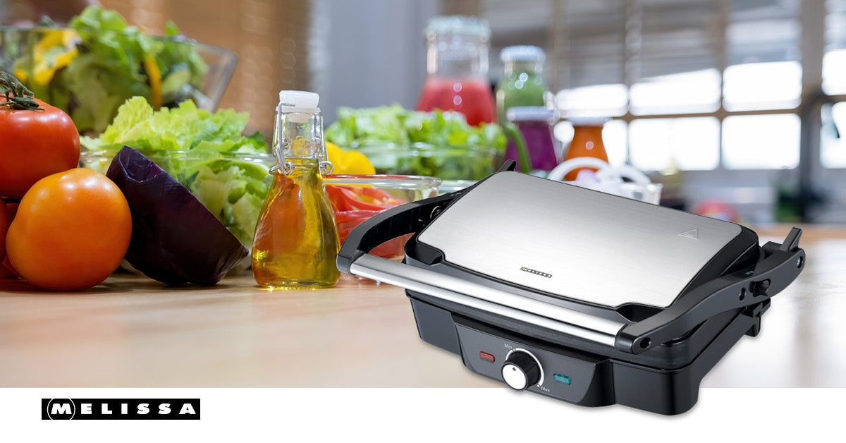 Panini / Table grill 1600W Black / Stainless Steel top housing