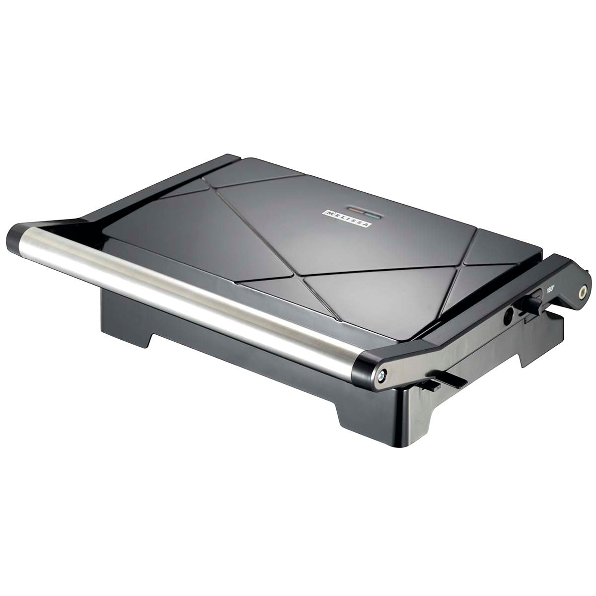 Panini grill and contact grill with non-stick coating and overheating protection 1000W Black