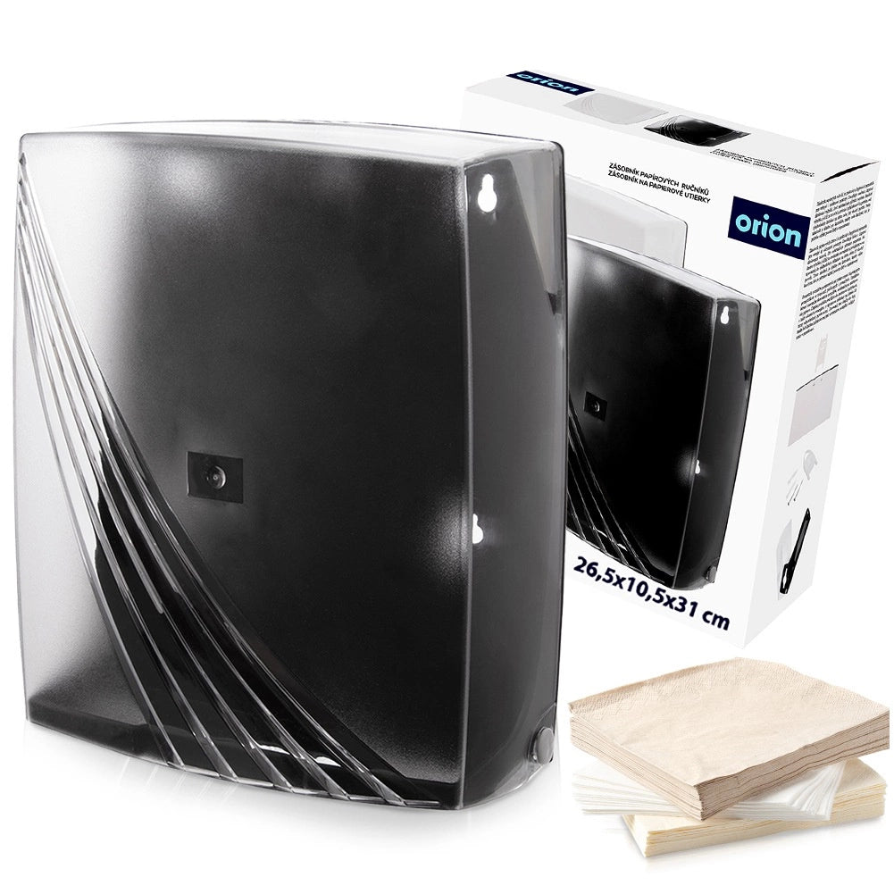Paper Towel Dispenser, Transparent, Wall-Mount, 26.5x10.5x31 cm