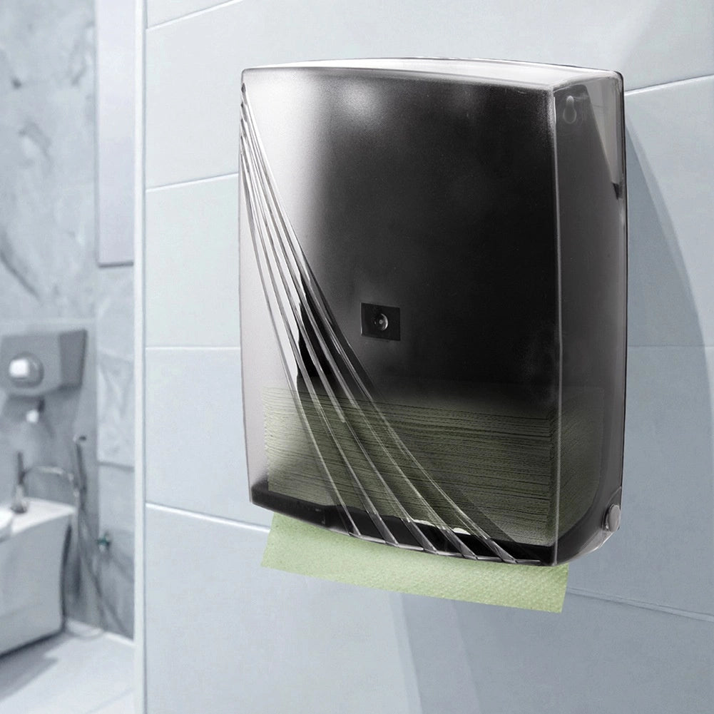 Paper Towel Dispenser, Transparent, Wall-Mount, 26.5x10.5x31 cm