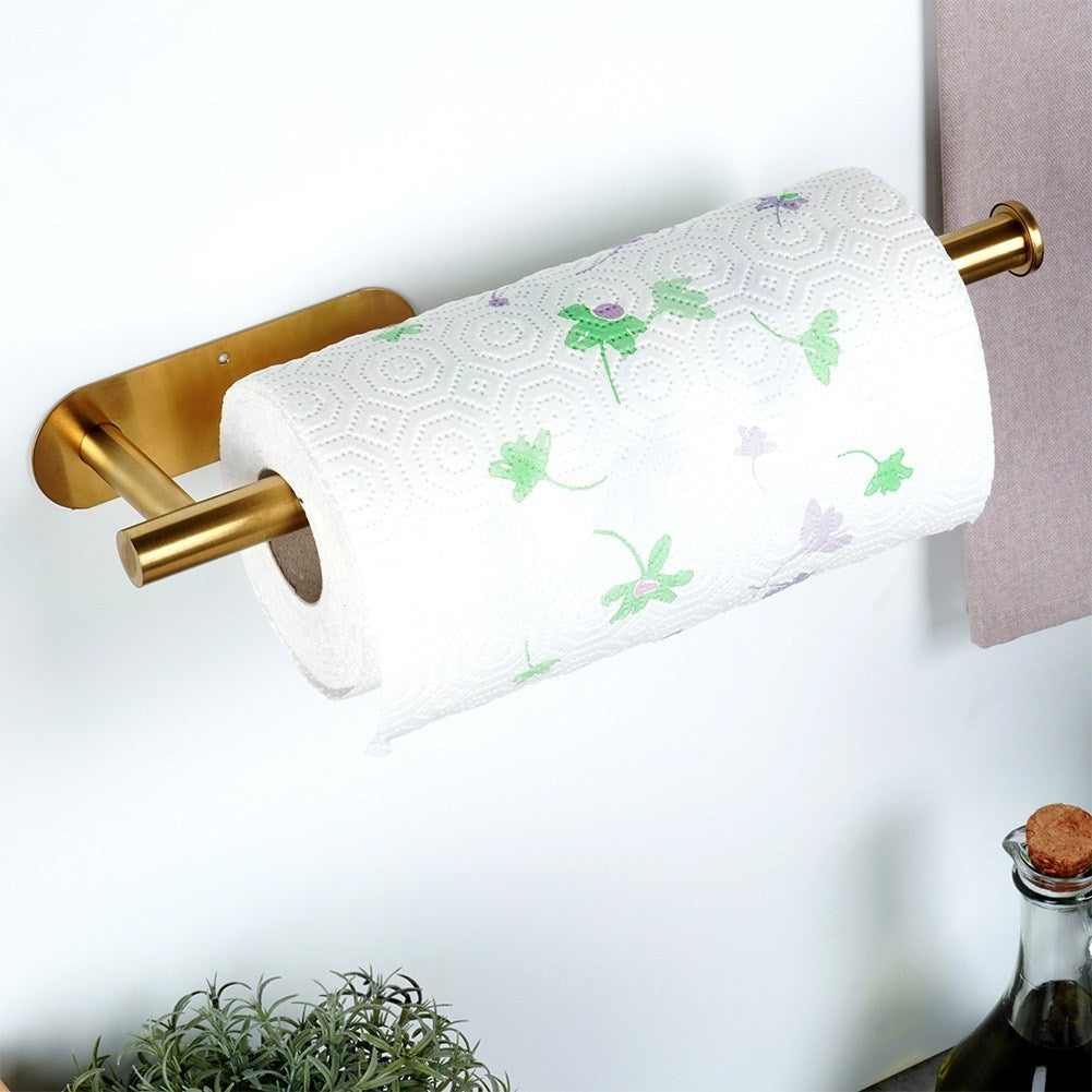 Paper towel hanger steel gold