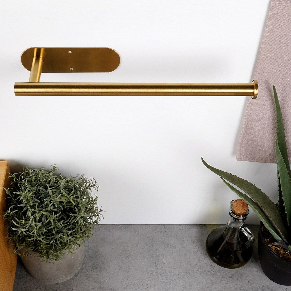 Paper towel hanger steel gold