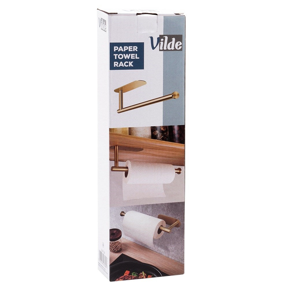 Paper towel hanger steel gold