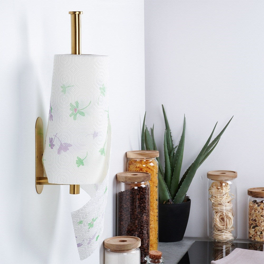 Paper towel hanger steel gold