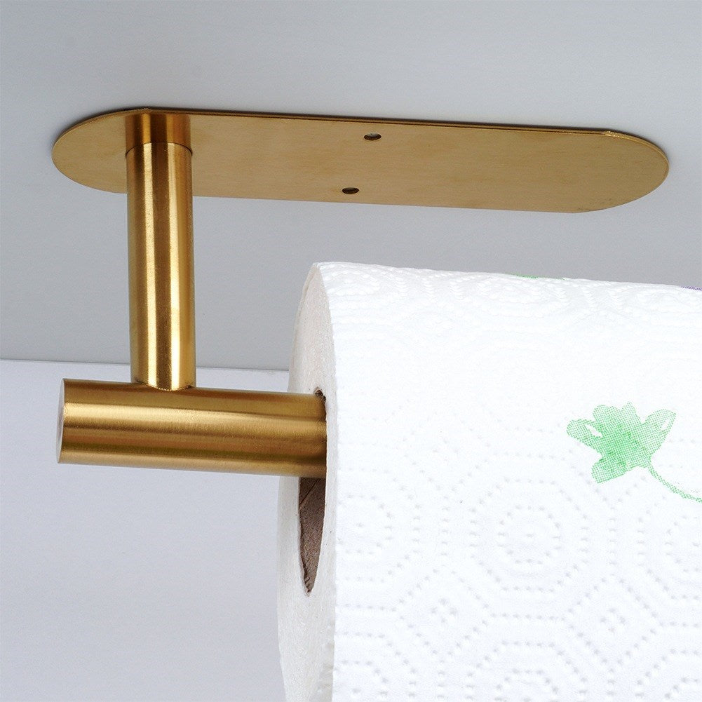 Paper towel hanger steel gold