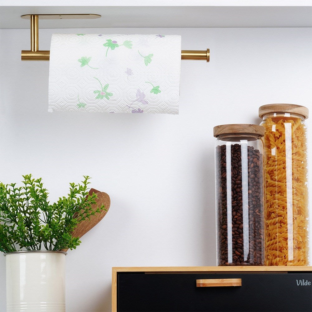 Paper towel hanger steel gold