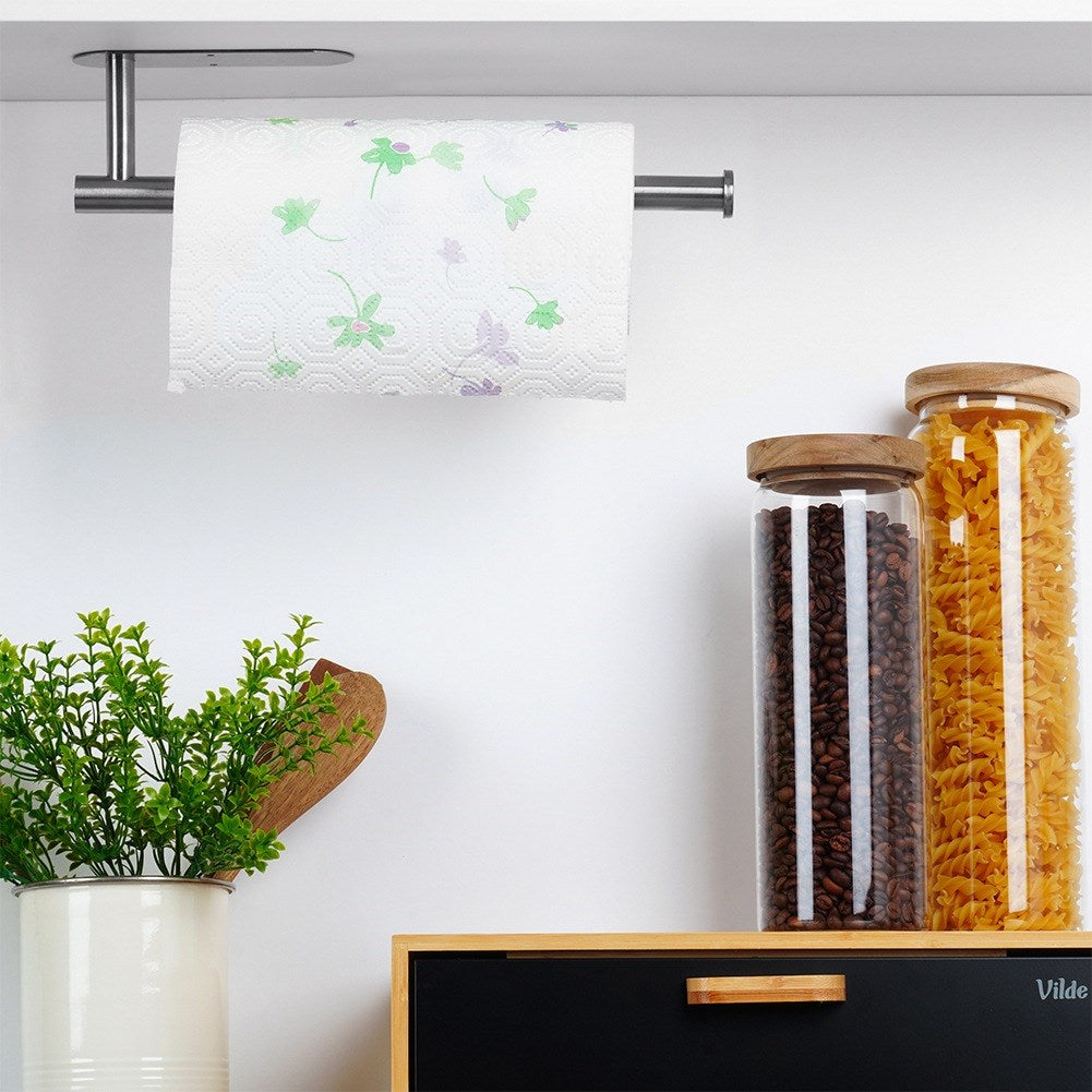 Paper towel hanger steel silver