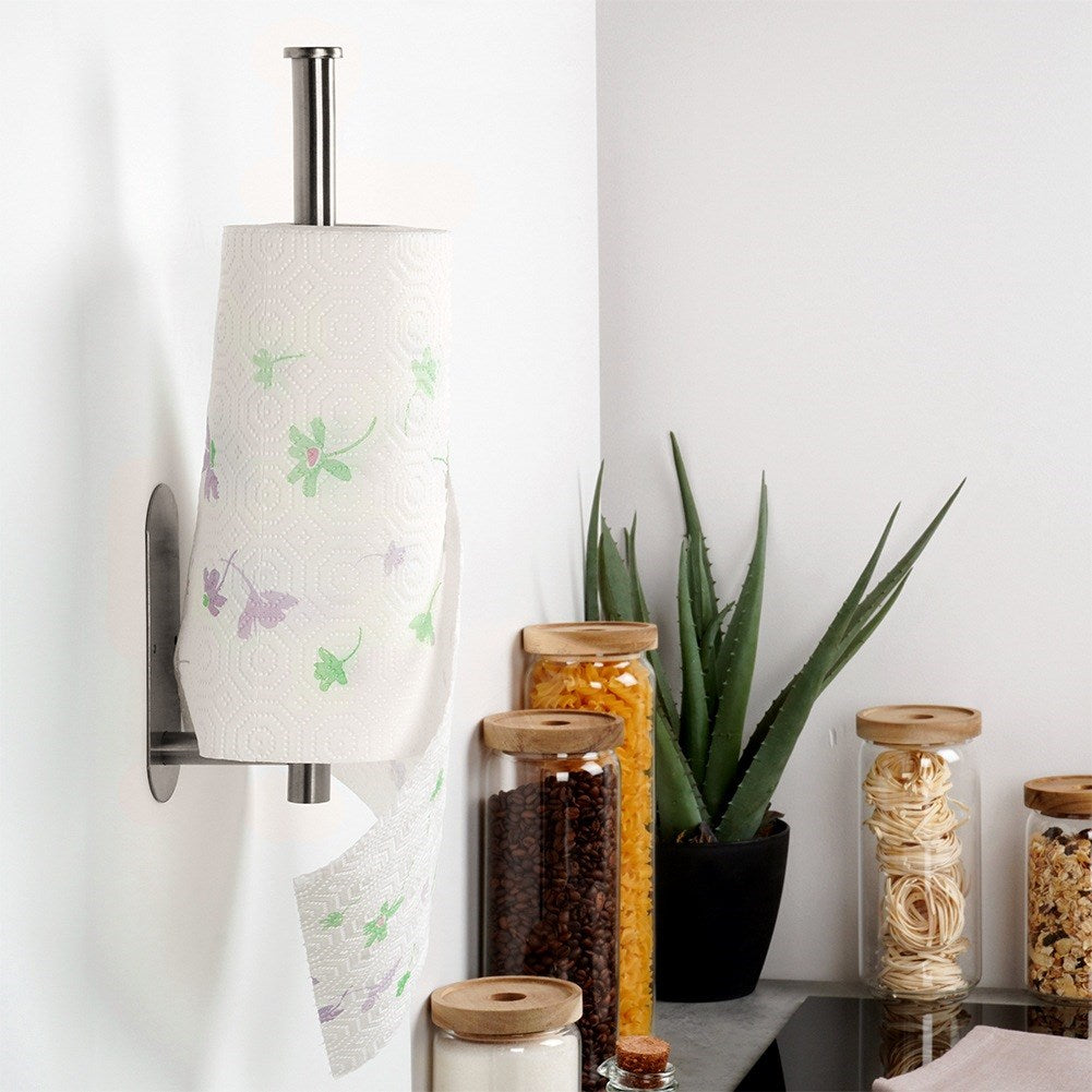 Paper towel hanger steel silver