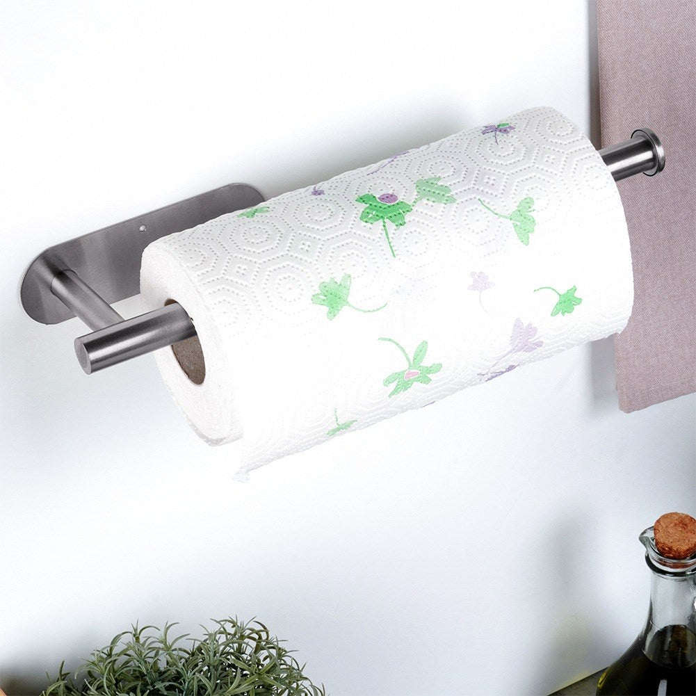 Paper towel hanger steel silver