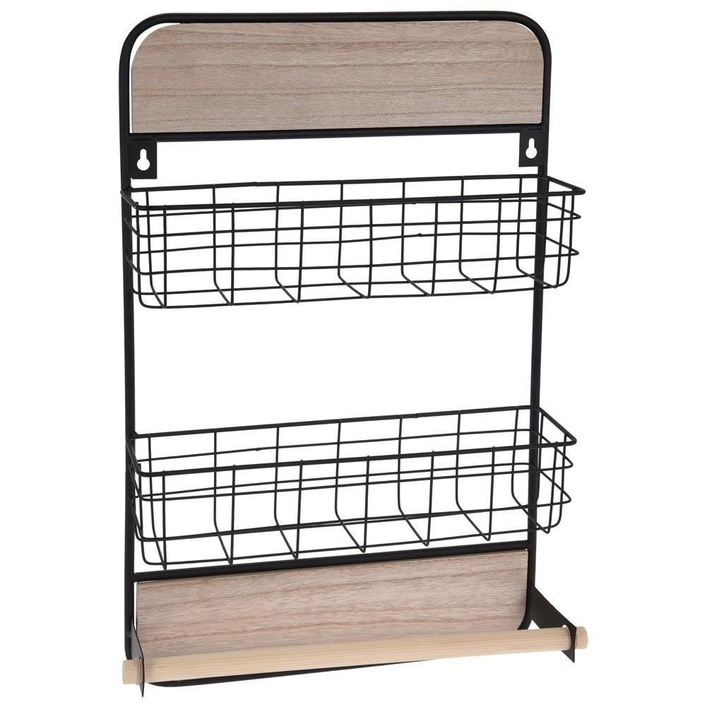 Paper towel holder with LOFT style shelves for spices
