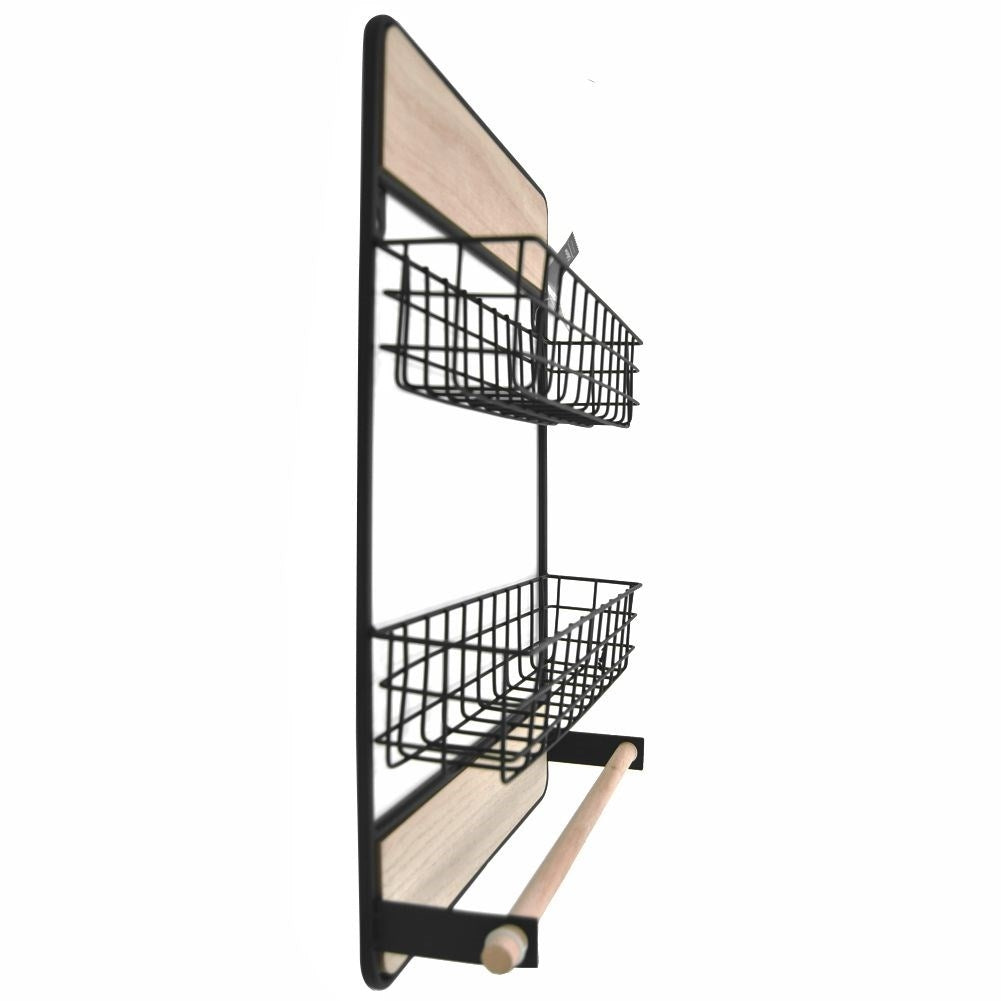 Paper towel holder with LOFT style shelves for spices