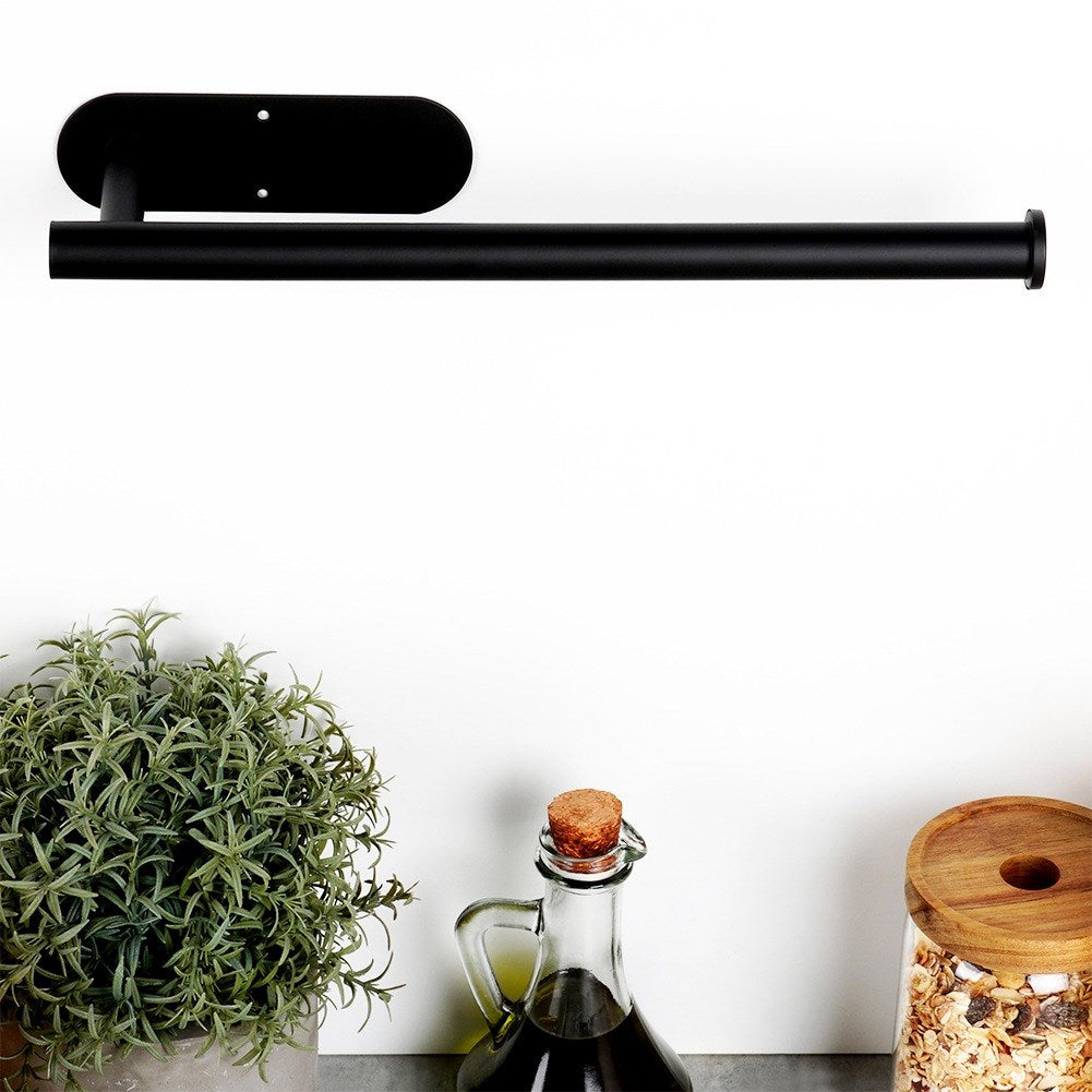 Paper towel rack, steel, black
