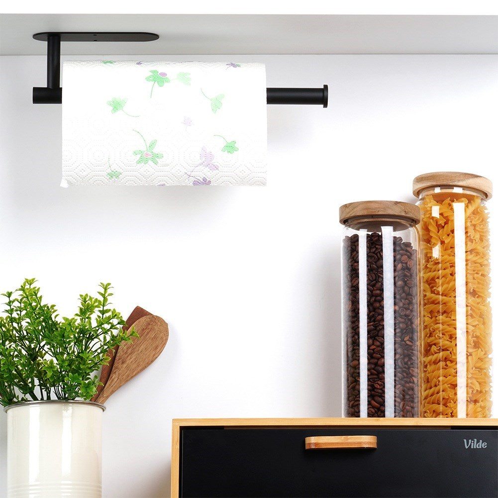 Paper towel rack, steel, black