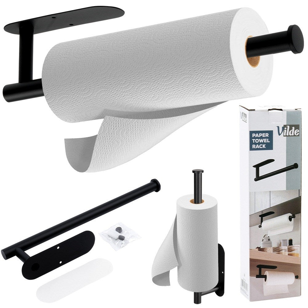 Paper towel rack, steel, black