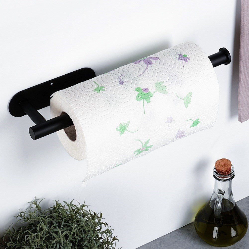 Paper towel rack, steel, black